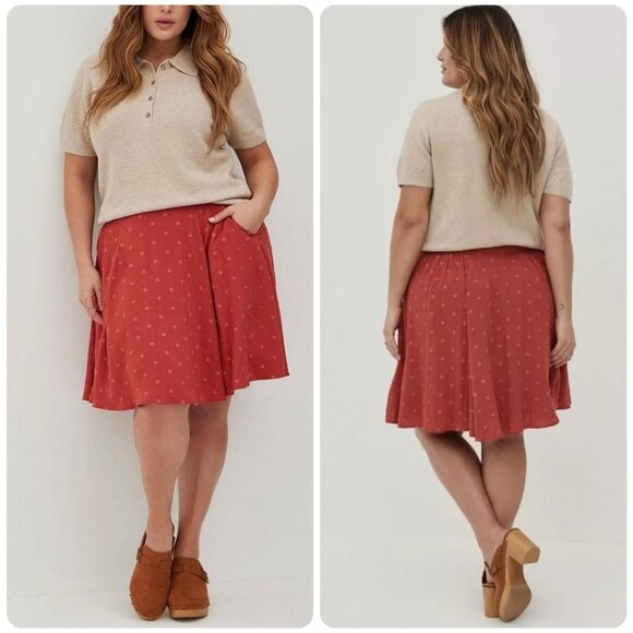 Dark orange Torrid high waisted A-Line Skirt - Size 0 - NWT - Picture 4 of 12